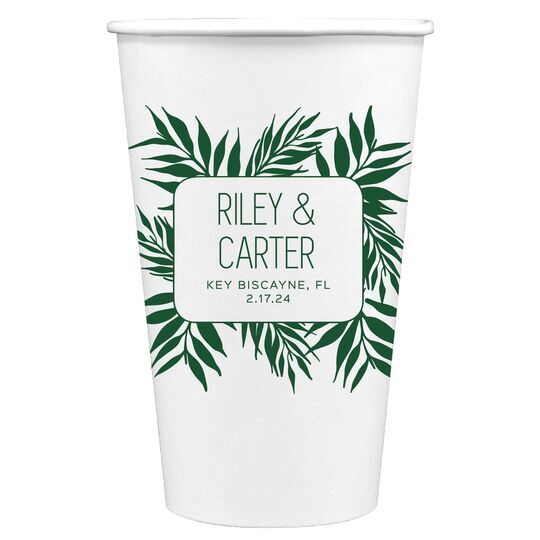 Palm Leaves Paper Coffee Cups